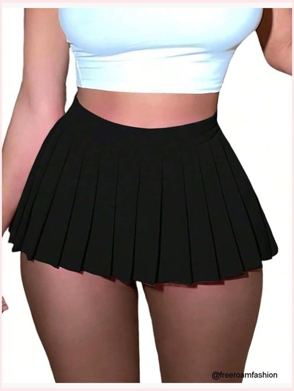 High Waist Pleated Mini Skirt Y2K Club Cosplay Party Outfit Elastic Waistband